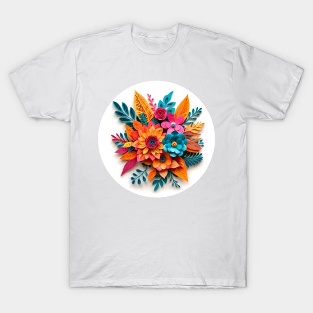 Paper art bouquet 3d illustration 01 T-Shirt by Slanapotam